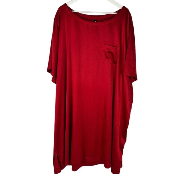Torrid Red Satin Pocket Nightgown Chemise Short Sleeve size 4 / 4X - Picture 1 of 6